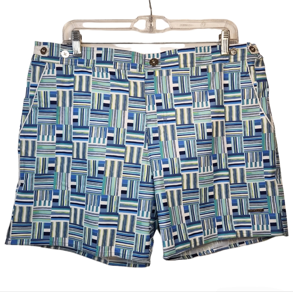 NWT Parke & Ronen 6” Catalonia Print Stretch Swim Short Sz 36